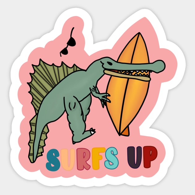 Surfs Up Dino Sticker by Small&SimpleByEster